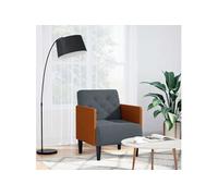 Fauteuil met armleuningen cm velours gris foncé
