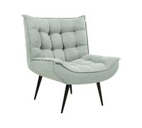 Beliani Fauteuil Moderne Design sans Accoudoirs en Tissu Polyester Vert Menthe Alvesta