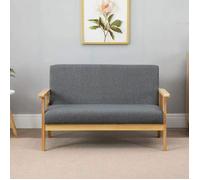 Fauteuil Moderne - DRIPEX - Canapé 2 places - Siège en tissu de lin - Cadre en bois