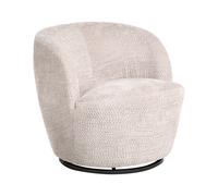 Beliani Fauteuil Moderne en Tissu Chenille Pivotant avec Accoudoirs Assise Large Meuble de Salon Beige Kuolpa