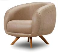 Fauteuil moderne en similicuir marron au design élégant