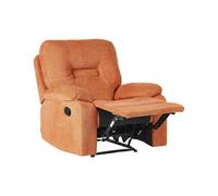 Fauteuil Moderne en Tissu Inclinable Manuellement Rembourré avec Repose-Pieds Or