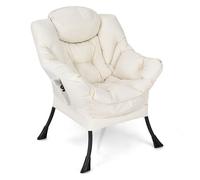 Fauteuil Moderne-GIANTEX-Chaise Longue Rembourrée avec Repose-tête, Poche Latérale-pour Salon, Bureau, Chambre-75 X 81 X 94,5 CM