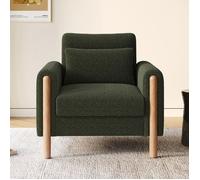 Fauteuil moderne Vert, accoudoirs, coussin épais, rembourrage moelleux, pour salon ou bureau