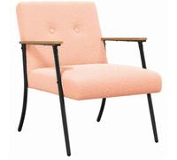 Fauteuil moderne - vidaXL - 59x75x78 cm - Rose - Tissu bou adre en contreplaqué et acier - Pieds en acier