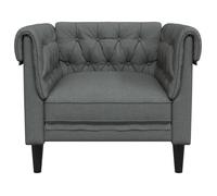 Fauteuil - MXZZAND - Chesterfield - Gris foncé - Tissu 100% polyester - 1 place