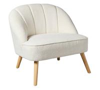 Fauteuil ""Naova"" bouclette blanc - Atmosphera Créateur d'intérieur