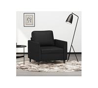 vidaXL Fauteuil Siège avec accoudoirs et dossier rembourrés avec coussin 60 cm Similicuir Noir