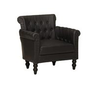 Fauteuil Noir Cuir de chèvre véritable Noir G