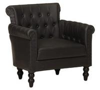Fauteuil Noir Cuir de chèvre véritable Noir G