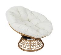 Fauteuil Noli pied rotatif 360° avec coussin - Blanc