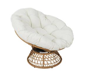Fauteuil Noli pied rotatif 360° avec coussin - Blanc
