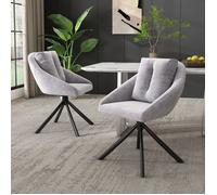 Fauteuil Nouveau Premium sense chaise en velours gris moderne, chaise de salle à manger pivotante élégante et confortable, tissu de