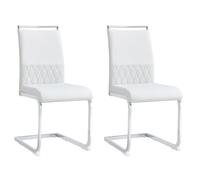 Fauteuil Nouveau Premium sense chaises de salle à manger modernes Set de 2, dossier pu similicuir et Lin, chaise latérale rembourrée