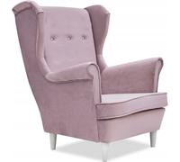 Fauteuil ? oreilles velours violet et rose pâle, anniversaire