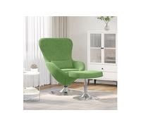 vidaXL Fauteuil œuf avec repose-pieds en velours vert clair