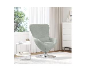 Fauteuil ouf en velours gris clair