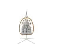 Fauteuil ouf suspendu SABAIDECO PALAVA Beige résine tressée 130 kg
