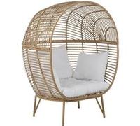 Fauteuil ovale acier naturel Bino Naturel G