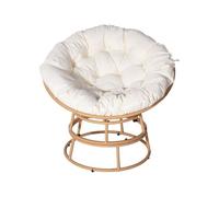 Fauteuil Papasan Intérieur/Extérieur Style Loveuse "Bali" - Ø91cm - Beige Beige