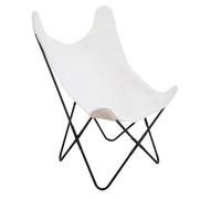 Fauteuil Papillon Structure en métal et Assise en Fourrure Blanche - Atmosphera