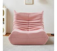 Fauteuil Paresseux avec Dossier,Pouf canapé de sol avec dossier,Grand Pouf Poire pour Adultes,Lazy Canapé Individuel Canapé de Sol,pour Salon, Chambre à Coucher (Rose)