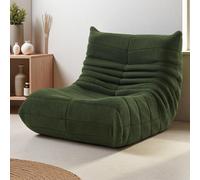 Fauteuil paresseux en peluche vert, tissu d'agneau doux, léger et portable, rembourrage haute densité, idéal salon, chambre ou bureau