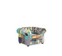 Fauteuil patchwork en tissu jaune CHESTERFIELD - BELIANI - Contemporain - 1 place - Avec accoudoirs