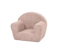 Fauteuil piqué enfant rose velours côtelé