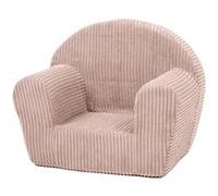 Fauteuil piqué enfant rose velours côtelé Marron G