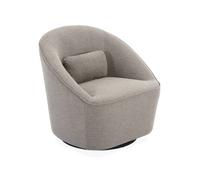 swe auteuil pivotant 360° en Tissu grège. avec Coussin Lana L 80 x P 73 x H77cm