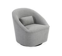swe auteuil pivotant 360° en Tissu Gris Clair. avec Coussin Lana L 80 x P 73 x H77cm