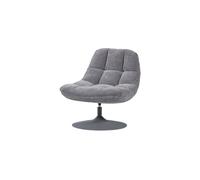 Fauteuil pivotant 81x73x84 cm chenille gris clair Elvi