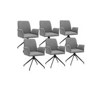Fauteuil pivotant à 360° rembourré avec tissu robuste pieds réglables en hauteur gris anthracite