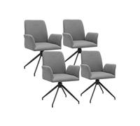 Fauteuil pivotant à 360° rembourré avec tissu robuste pieds réglables en hauteur gris anthracite