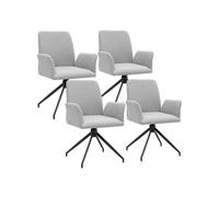 Fauteuil pivotant à 360° rembourré avec tissu robuste pieds réglables en hauteur gris clair