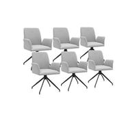 Fauteuil pivotant à 360° rembourré avec tissu robuste pieds réglables en hauteur gris clair