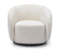 Fauteuil pivotant Assa pivotant ecru effet laine bouclette