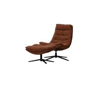 Fauteuil pivotant avec pouf Marron Kube