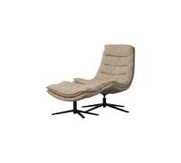 Fauteuil pivotant avec pouf tissu Naturel Kube