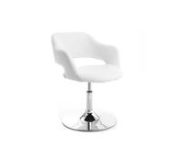 Fauteuil pivotant blanc et acier chromé jessy