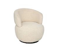 Atmosphera - Fauteuil Pivotant Sileo Argile, Tissu Bouclette, 74 x 72 x 73 cm - pour Salon, Chambre, Bureau