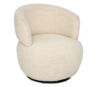 Atmosphera - Fauteuil Pivotant Sileo Argile, Tissu Bouclette, 74 x 72 x 73 cm - pour Salon, Chambre, Bureau