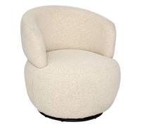 Atmosphera - Fauteuil Pivotant Sileo Argile, Tissu Bouclette, 74 x 72 x 73 cm - pour Salon, Chambre, Bureau