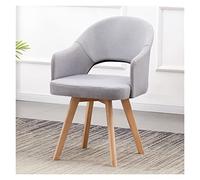 Fauteuil pivotant - Chaise de bureau moderne en tissu avec pieds en bois - Siège rembourré confortable pour la maison, l'étude, la salle de réunion, parfait pour les petits espaces et une décoration
