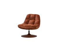 Fauteuil pivotant chenille brun rouille Elvi