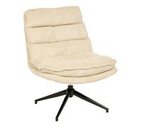 Fauteuil Pivotant Côtelé Harper 87cm Beige