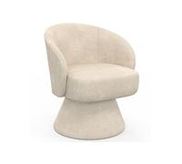 IDMarket Fauteuil pivotant CYRUS en tissu chenille beige