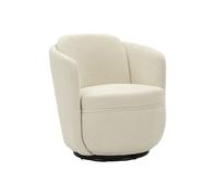Mauro Ferretti – Fauteuil pivotant Torino – tissu rembourré, fer, crème, 75 x 70 x 72 cm