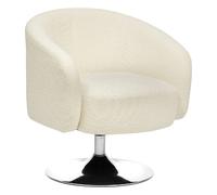 Fauteuil pivotant en bouclette EDITH - Blanc